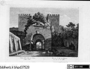 Verschiedene Ansichten Roms und Umgebung, Veduta dell' Arco di Druso dalla Citta; (Taf. 47 [49])
