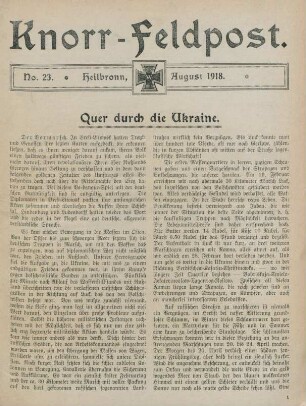 23.1918: Knorr-Feldpost