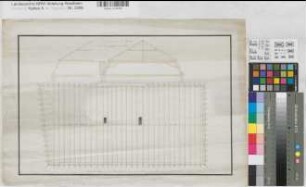 Münster (Münster) Gymnasium Paulinum Balkenlage und Balkenkonstruktion 1786 50 münst. Fuß = 15 cm 30 x 46 kol. Zeichnung KSM Nr. 1009