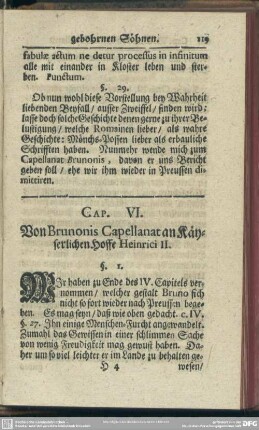 Cap. VI. Von Brunonis Capellanat an Käyserlichen Hoffe Heinrici II