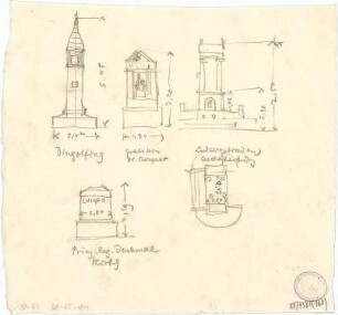 Pfann, Paul; Neuburg / Lothringen; Priesterwald-Denkmal - verschiedene Denkmäler (Studien)