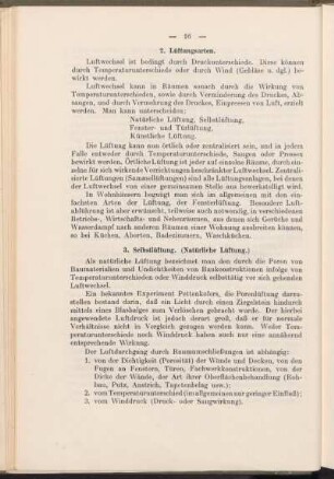 3. Selbstlüftung. (Natürliche Lüftung.)