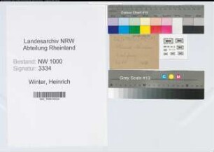Entnazifizierung Heinrich Winter, geb. 15.06.1889 (Postinspektor)