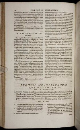 Regnum Neapolitanum, Quod Hodie Pars Est Potentiae Hispanicae.