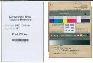 Entnazifizierung Wilhelm Poell , geb. 27.03.1903 (Landwirt)