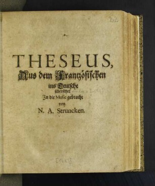 Theseus : Aus dem Frantzösischen ins Teutsche übersetzet