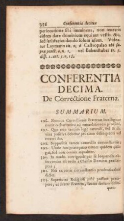 Conferentia Decima. De Correctione Fraterna