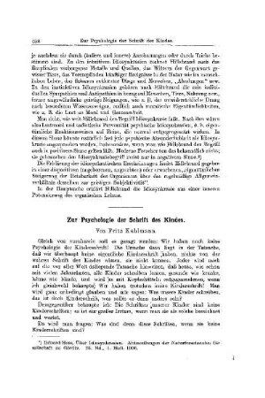 Zur Psychologie der Schrift des Kindes