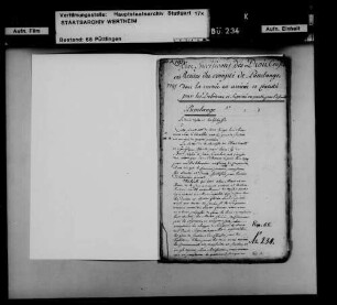 Etat specificatif des droits, censes et rentes du Compté de Puttelange.