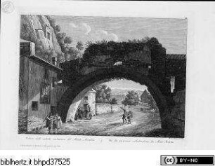 Verschiedene Ansichten Roms und Umgebung, Veduta delle antiche sostruzioni del Ponte Aventino; (Taf. 44 [46])