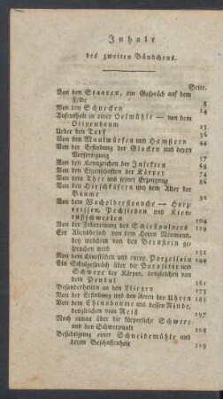 Inhalt des zweiten Baendchens.