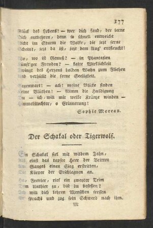 Der Schakal oder Tigerwolf