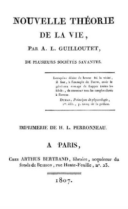 Nouvelle théorie de la vie