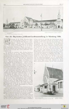 Von der Bayrischen Jubiläums-Landesausstellung in Nürnberg 1906
