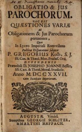 Obligatio et ius parochorum