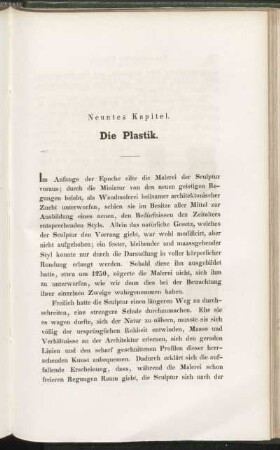 Neuntes Kapitel. Die Plastik.