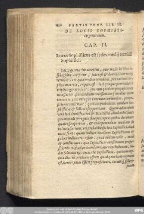 De Locis Sophisticis generatim. Cap. II.