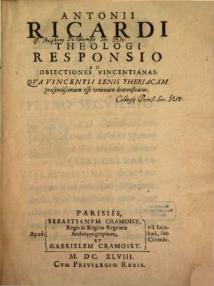 Responsio ad obiectiones vincentianas