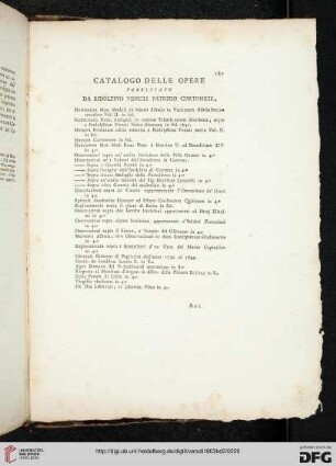 Catalogo delle Opere pubblicate da Ridolfino Venuti Patriio Cortonese
