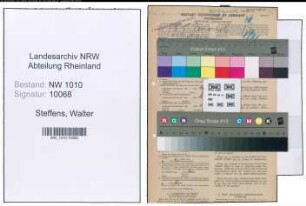 Entnazifizierung Walter Steffens , geb. 04.10.1906 (Postschaffner)