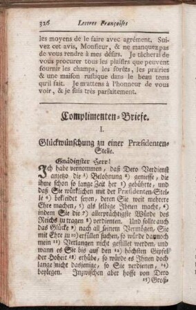 Complimenten-Briefe