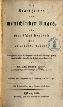 Die Krankheiten des menschlichen Auges