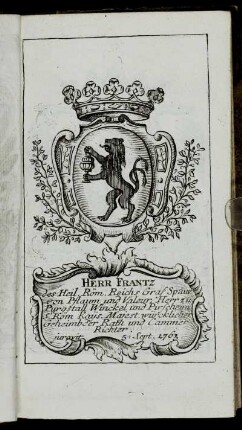 Herr Frantz[...] - Herr Ioann Maria Rudolph[...]