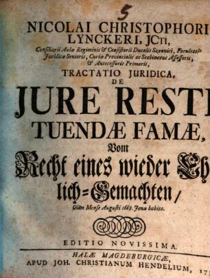 Tractatio iur. de iure restituendae famae