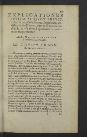 Ad titulum primum. - sextum.