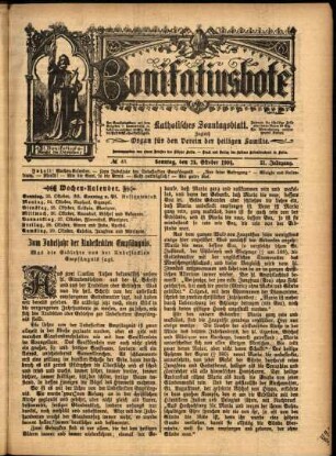 Erste Ausgabe vom Sonntag, den 23. Oktober 1904.
