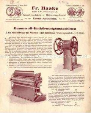 Baumwoll-Entkörnungsmaschinen