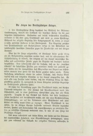 § 43. Die Folgen des Dreißigjährigen Krieges
