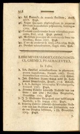 Libri mineralogici. geognostici, chemici, pharmacevtici