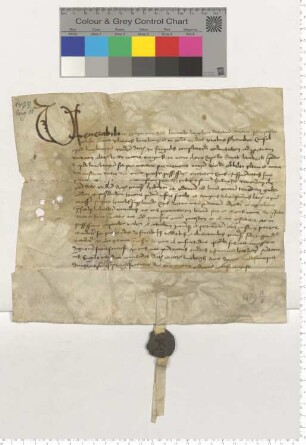 Dem Propst zu St. Johannis Dr. Leonhard Langhe präsentiert der Ratsmann Jacob Schomaker für eine Vikarie am Marienaltar auf dem neuen Chor der Lambertikapelle den Verdener Kleriker Helmold Varendorp. [lat.]