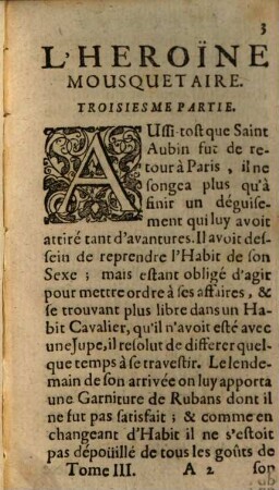 L' Heroine Mousquetaire Ou Histoire Veritable De Mademoiselle Christine Contesse de Meyrac, 3