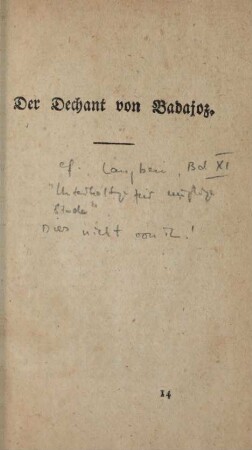 Der Dechant von Badajoz.