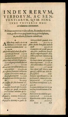 Index Rerum, Verborum, Ac Sententiarum ...