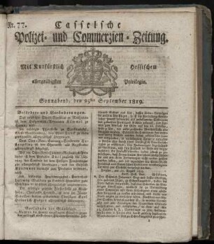 Nr. 77, Sonnabend, den 25sten September 1819