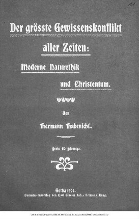 Der grösste Gewissenskonflikt aller Zeiten : Moderne Naturethik und Christentum
