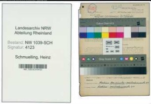 Entnazifizierung Heinz Schmuelling , geb. 17.10.1899 (Angestellter)