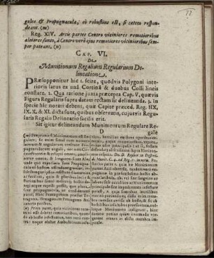 Cap. VI. De Munitionum Regalium Regularium Delineatione.