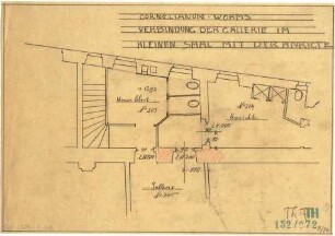 Fischer, Theodor; Worms; Cornelianum - Verbindung der Galerie im kleinen Saal mit der Anrichte (Grundriss)