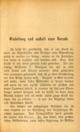 Einleitung und anstatt einer Vorrede