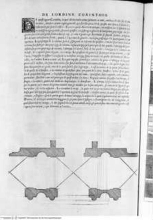 Regole generali di architettura di Sabastiano Serlio bolognese sopra le cinque maniere degli edifici, ... (4. Buch), Folio LII verso: Korinthische Ordnung, Grundriss