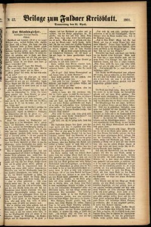 Zweite Ausgabe vom Donnerstag, den 11. April 1901.