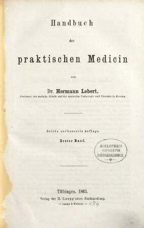 Handbuch der praktischen Medizin, 1
