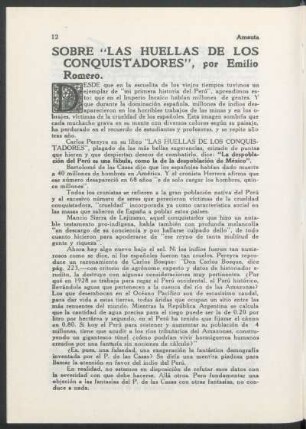 Sobre "Las huellas de los conquistadores"