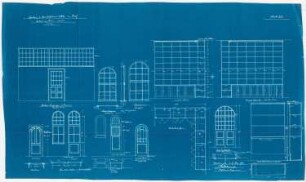 Benediktinerabtei St. Mauritius, Clerf (Clervaux): Detail von Türen und Fenstern, Grundrisse, Ansichten und Schnitte 1:20