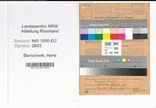 Entnazifizierung Hans Bierschenk, geb. 21.05.1896 (Oberinspektor)