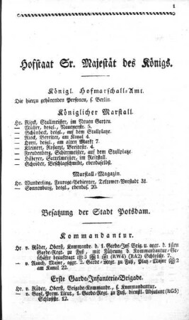 Hofstaat Sr. Majestät des Königs